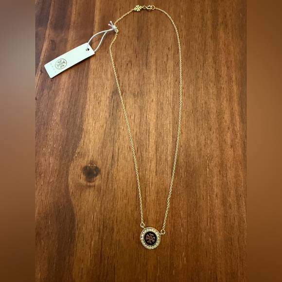 Tory Burch Jewelry - Tory Burch Gold and Black Pendant Necklace